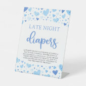 Blue Valentine Spate Night Diapers Baby Dusche Sockelschild (Vorderseite)