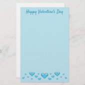 Blue Valentine's Day Hearts & Custom Text Briefpapier (Vorne/Hinten)