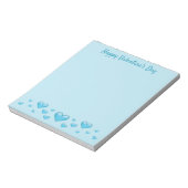 Blue Valentine's Day Hearts & Custom Text Notizblock (Rotiert)
