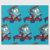 Blue Vampire Boy with Cape Cute Dracula Geschenkpapier (Flach)