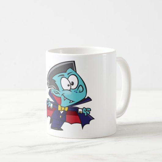 Blue Vampire Boy with Cape Cute Dracula Kaffeetasse (VorderseiteRechts)
