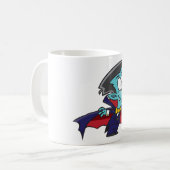 Blue Vampire Boy with Cape Cute Dracula Kaffeetasse (Vorderseite Links)