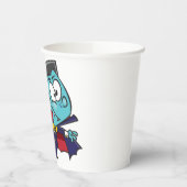 Blue Vampire Boy with Cape Cute Dracula Pappbecher (Links)