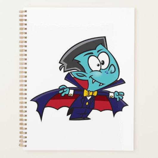 Blue Vampire Boy with Cape Cute Dracula Planer (Vorderseite)