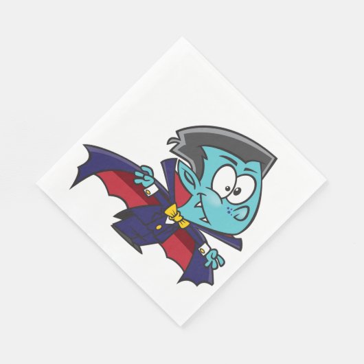 Blue Vampire Boy with Cape Cute Dracula Serviette (Ecke)