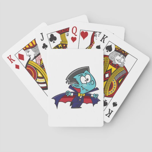 Blue Vampire Boy with Cape Cute Dracula Spielkarten (Rückseite)