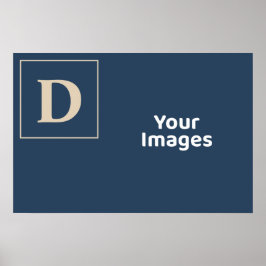 Blue/Vanilla Family Initial Foto Display Poster