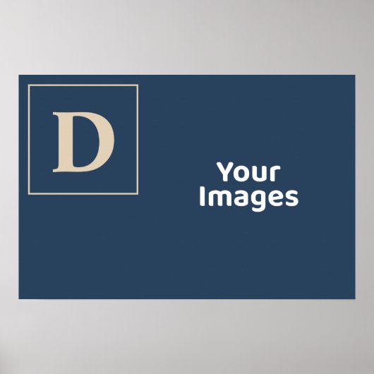 Blue/Vanilla Family Initial Foto Display Poster (Vorne)