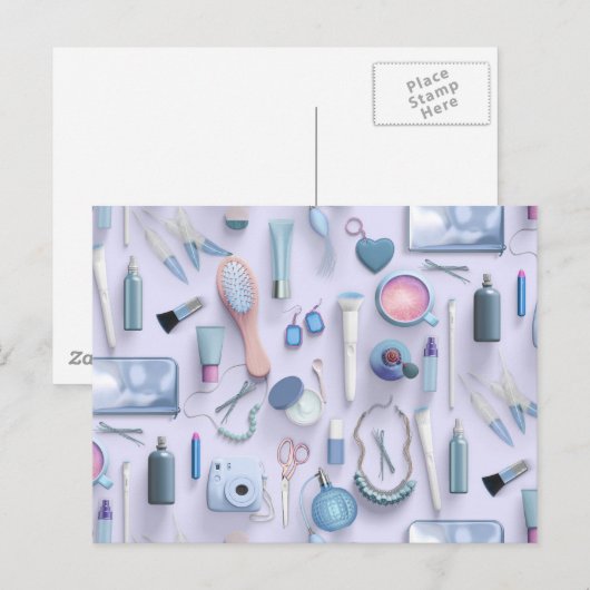 Blue Vanity Table Postkarte (Vorne/Hinten)