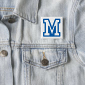 Blue Varsity Letter M Monogram Button (Beispiel)