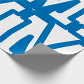 Blue Varsity Letter M Monogram Geschenkpapier