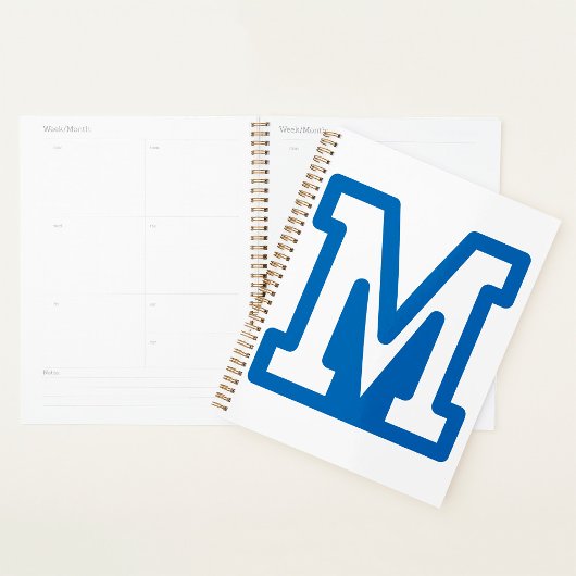 Blue Varsity Letter M Monogram Planer
