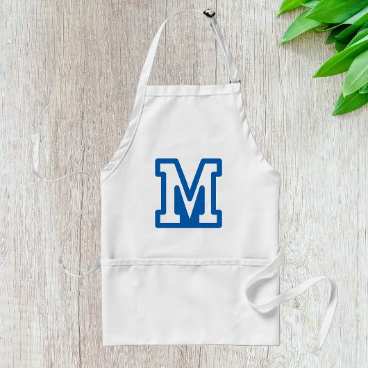 Blue Varsity Letter M Monogram Schürze