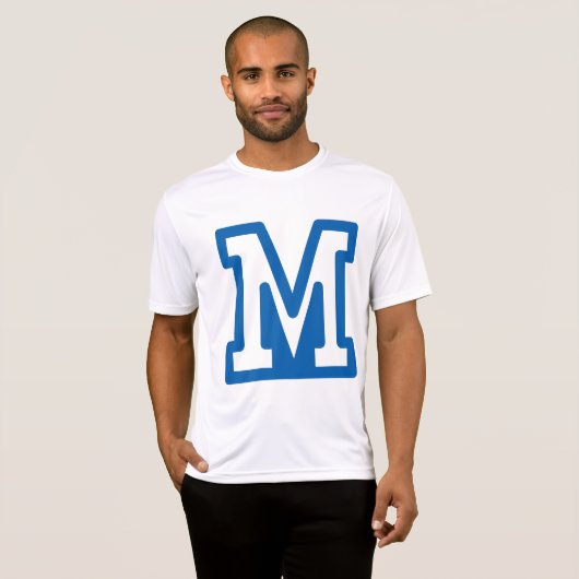 Blue Varsity Letter M Monogram T-Shirt (Vorne ganz)