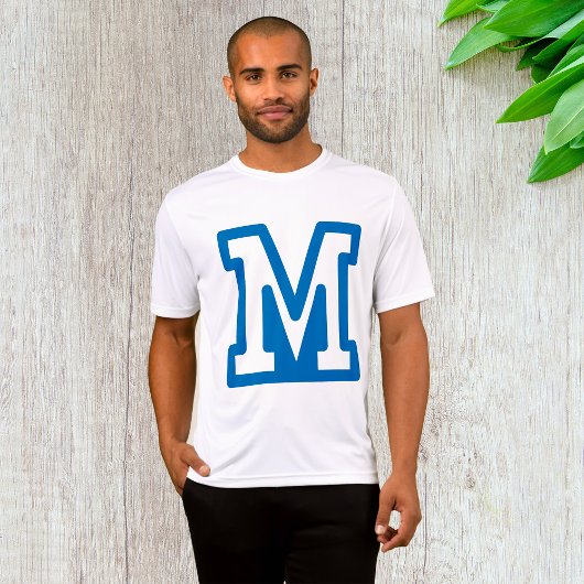 Blue Varsity Letter M Monogram T-Shirt