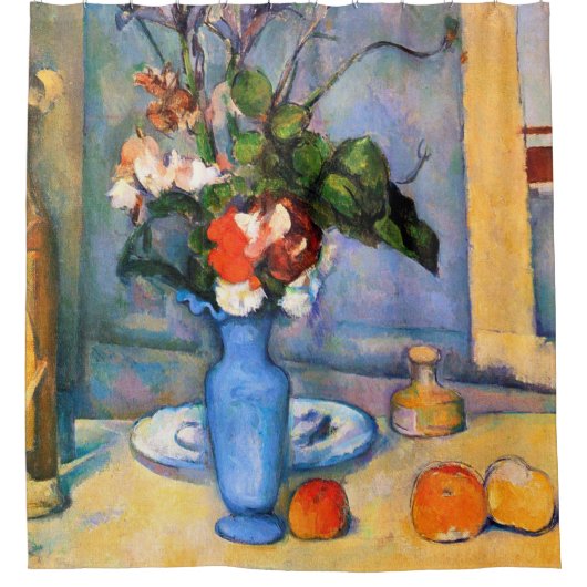 Blue Vase Blume, Paul Cezanne Duschvorhang (Vorderseite)