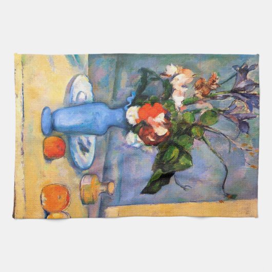 Blue Vase Blume, Paul Cezanne Geschirrtuch (Horizontal)
