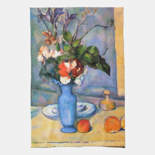 Blue Vase Blume, Paul Cezanne Geschirrtuch (Vertikal)