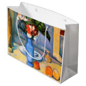 Blue Vase Blume, Paul Cezanne Große Geschenktüte (Rückseite Schrägansicht)