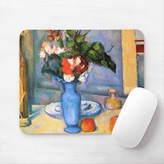 Blue Vase Blume, Paul Cezanne Mousepad (Mit Mouse)
