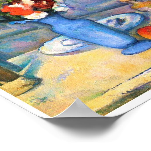 Blue Vase Blume, Paul Cezanne Poster (Ecke)