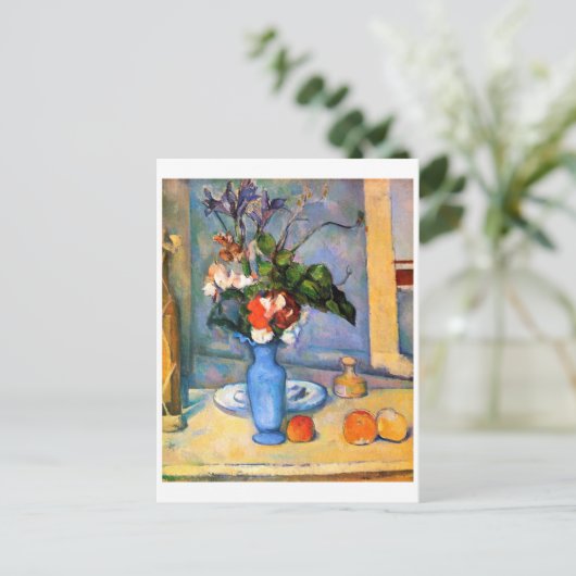 Blue Vase Blume, Paul Cezanne Postkarte (Stehend Vorderseite)