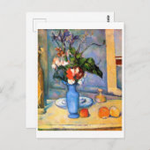 Blue Vase Blume, Paul Cezanne Postkarte (Vorne/Hinten)