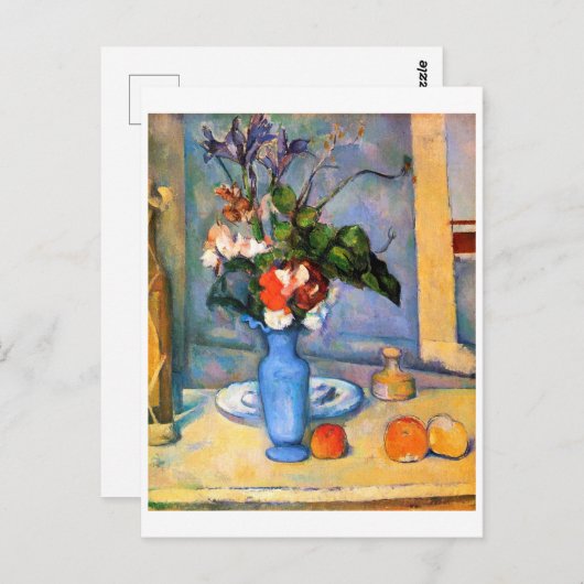 Blue Vase Blume, Paul Cezanne Postkarte (Vorne/Hinten)