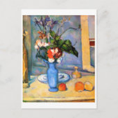 Blue Vase Blume, Paul Cezanne Postkarte (Vorderseite)