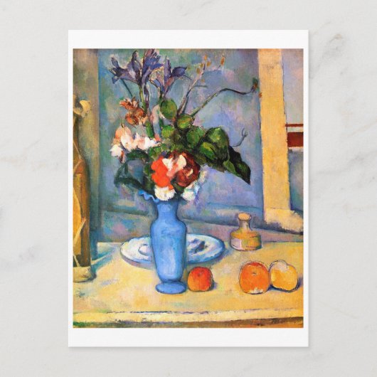 Blue Vase Blume, Paul Cezanne Postkarte (Vorderseite)