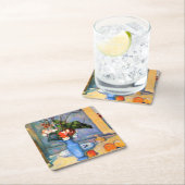 Blue Vase Blume, Paul Cezanne Rechteckiger Pappuntersetzer (Vor Ort)