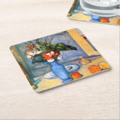 Blue Vase Blume, Paul Cezanne Rechteckiger Pappuntersetzer (angewinkelt)