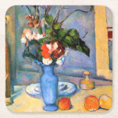 Blue Vase Blume, Paul Cezanne Rechteckiger Pappuntersetzer (Vorderseite)