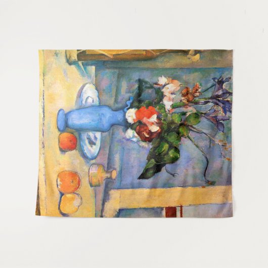 Blue Vase Blume, Paul Cezanne Wandteppich (Vorderseite (Horizontal))