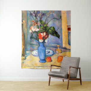 Blue Vase Blume, Paul Cezanne Wandteppich