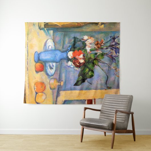 Blue Vase Blume, Paul Cezanne Wandteppich (Beispiel (Horizontal))