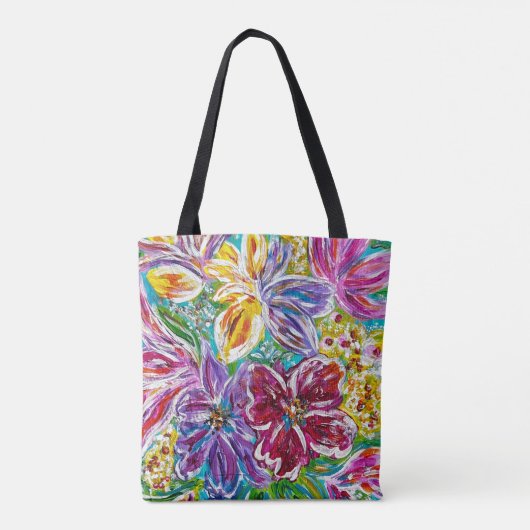 Blue Vase Floral Totbeutel Tasche (Rückseite)