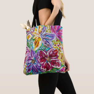 Blue Vase Floral Totbeutel Tasche