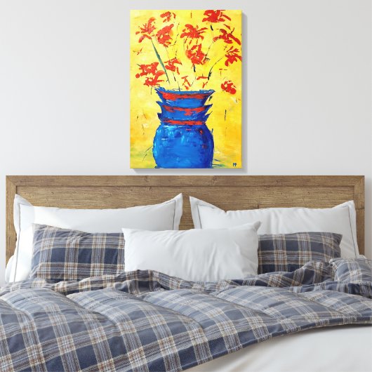 Blue Vase Leinwanddruck (Insitu (Schlafzimmer))