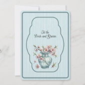 Blue Vase of Pink Apple Blossoms Mitteilungskarte (Vorderseite)