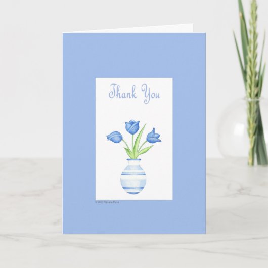 Blue Vase Vielen Dank Dankeskarte (Vorderseite)