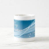 Blue Vector Snowflake Weihnachts-Tasse Kaffeetasse (Mittel)