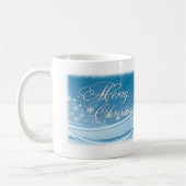 Blue Vector Snowflake Weihnachts-Tasse Kaffeetasse (Links)