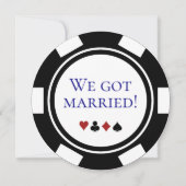 Blue Vegas Wedding Elopement Ankündigung Poker (Vorderseite)