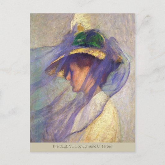 Blue Veil Edmund C Tarbell CC0669 Impressionismus Postkarte (Vorderseite)