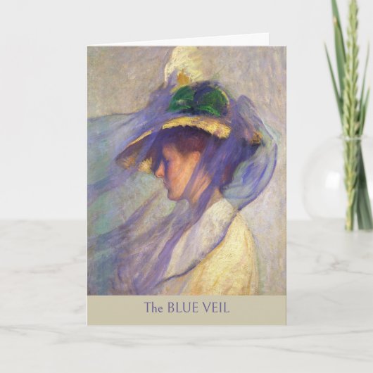Blue Veil Edmund C Tarbell Poetic Impressionismus Karte (Vorderseite)