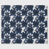 Blue Velvet Bows Ornament Holiday Geschenkpapier (Flach)