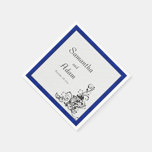 Blue Velvet Elegance Wedding Serviette (Ecke)