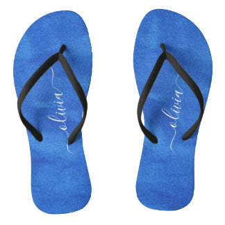 Blue Velvet Monogram Badesandalen