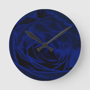 Blue Velvet Rose.jpg Runde Wanduhr